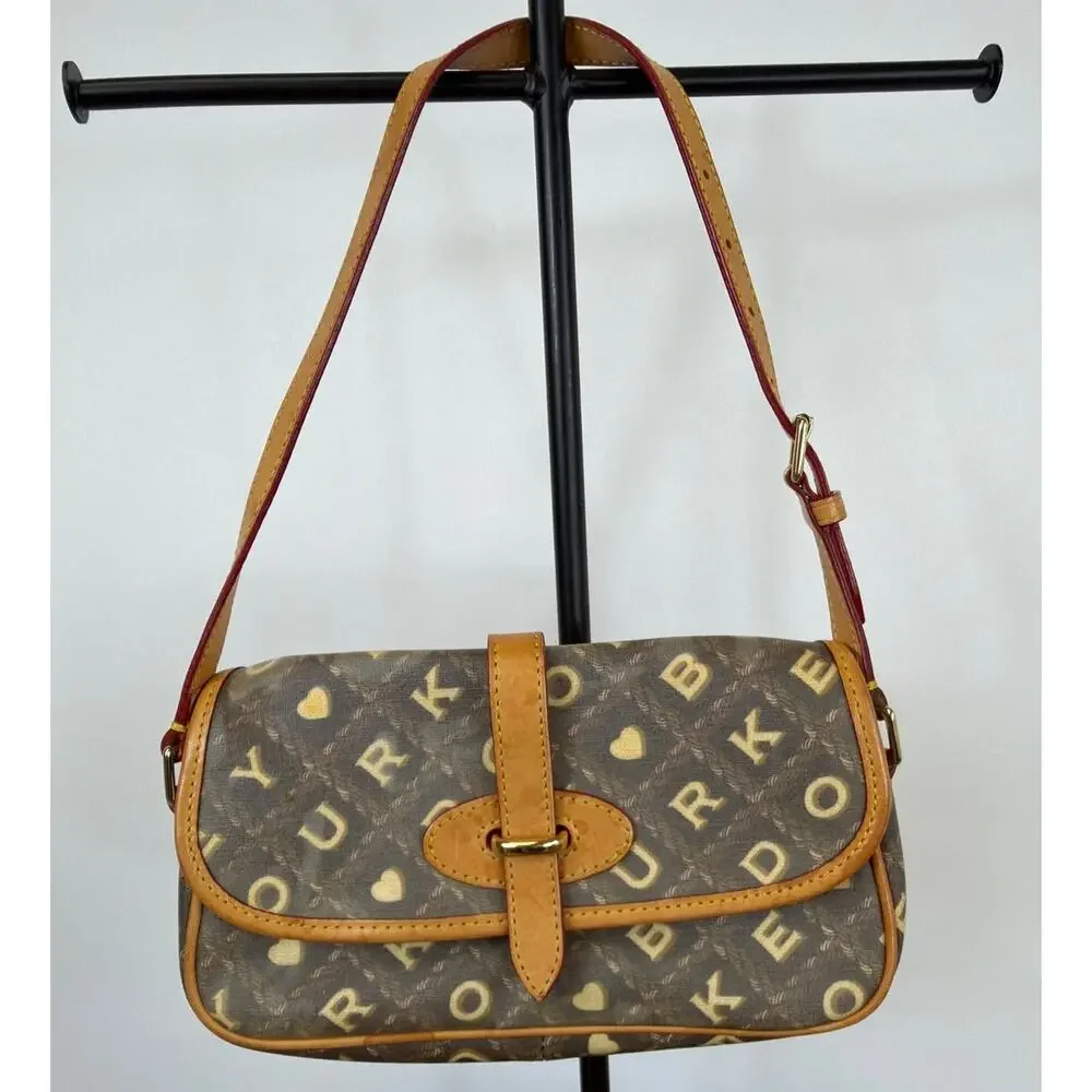 Dooney & Bourke Brown Monogram Crossbody with Tan Trim - Picture 1 of 12